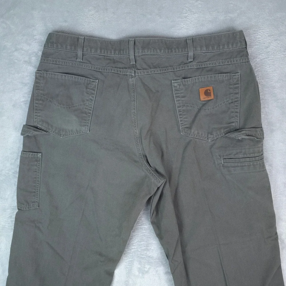Carhartt Carpenter Pants‎ Mens 42x30 Gray Loose Fit Canvas B159 DMS Workwear